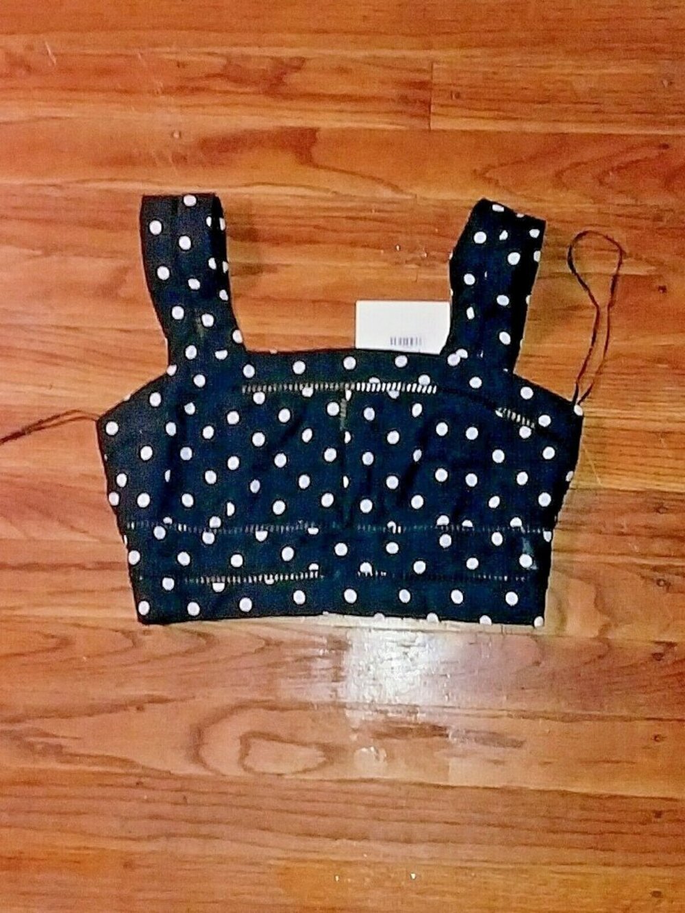 Seek the Label Women's Polka Dot Crop Top Size Small Back Zipper Wide Straps